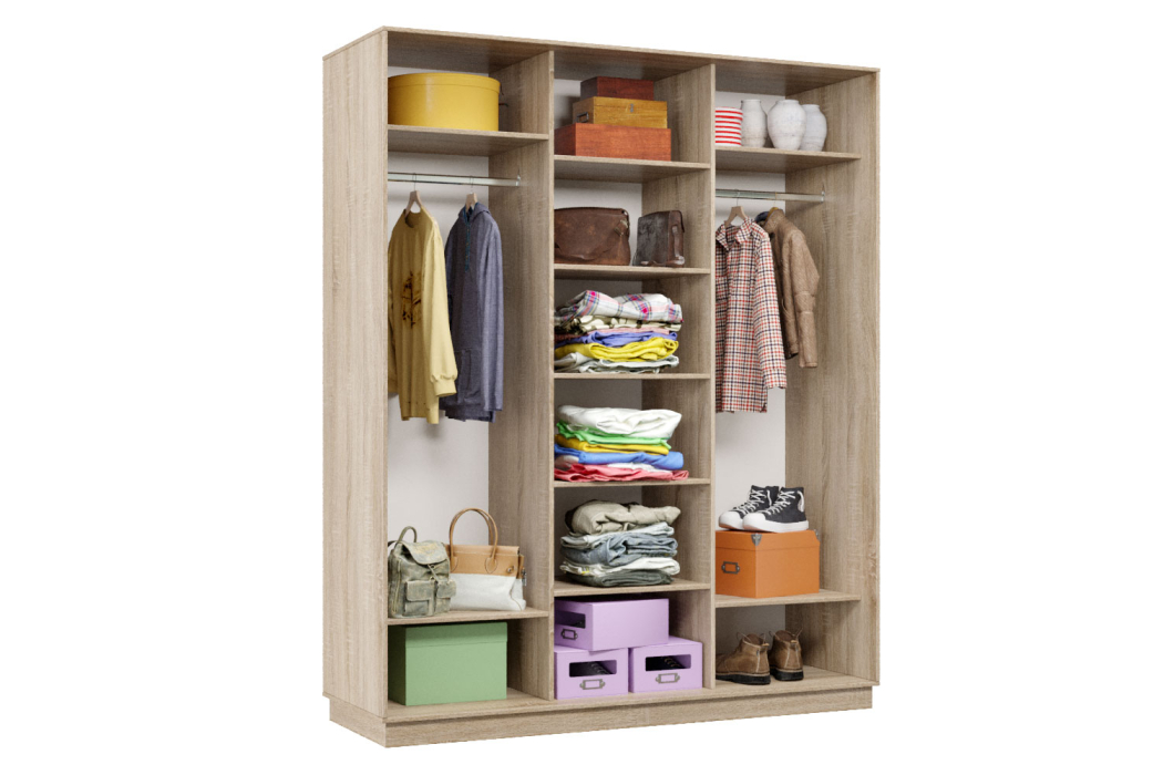 Шкафы-купе 3-х дверные, Шкаф-купе Премьер Лайт 26 (08;05;08) трехдверный