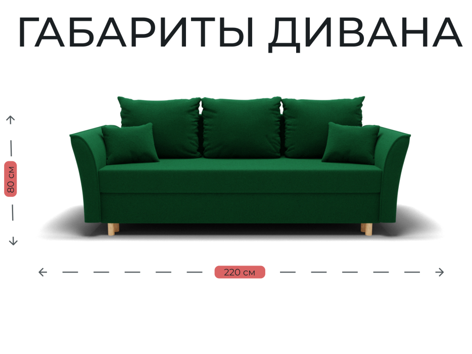 Диваны еврокнижки, Прямой диван Мелодия,НПБ,еврокнижка,велюр