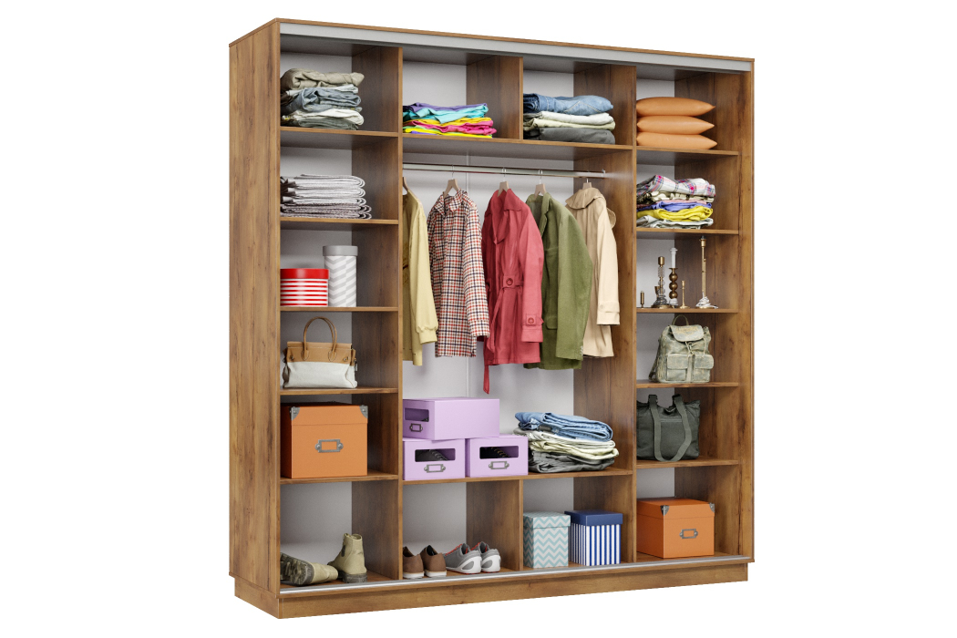 Шкафы-купе 3-х дверные, Шкаф-купе Премьер Лайт 34 (08;11;08) трехдверный