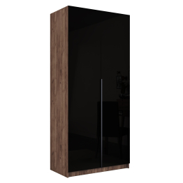 Шкаф распашной Е1 Локер 101x52.5x220 см, с черным стеклом и модулем