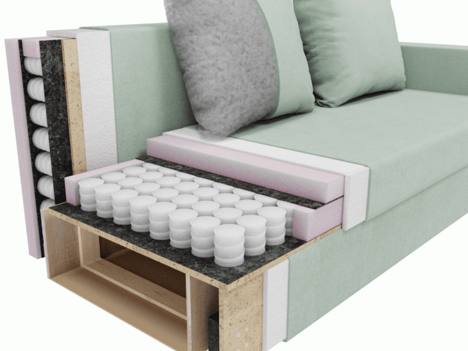 Диваны еврокнижки, Прямой диван Лотос,НПБ,еврокнижка,велюр