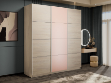 Шкафы-купе 3-х дверные, Шкаф-купе Прайм 3-х дверный Стекла пудра/ДСП/Доводчики 180х57х230