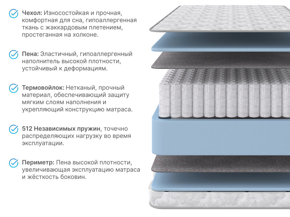 Другие размеры, Матрас DreamLine Селена 1800x1950