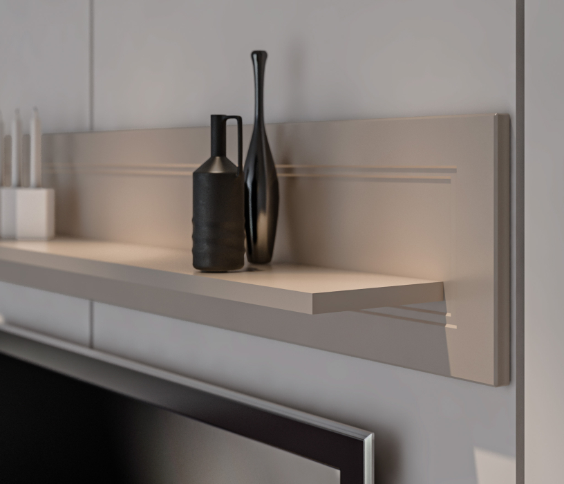 Настенные полки, Полка Ассоль СБ-3431 Кашемир серый,МДФ Кашемир