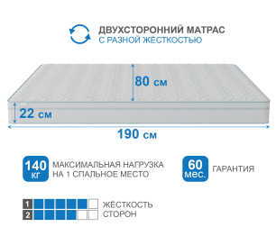 Столлайн / Матрас Тропикана-Агама в чехле Cooler 800*1900