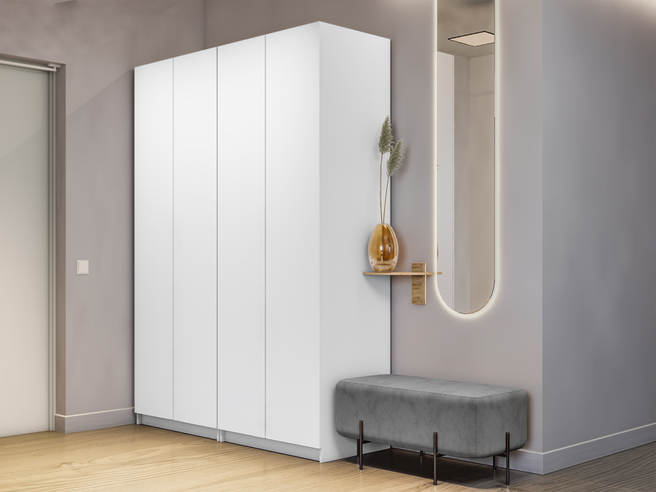 Шкафы распашные, Распашной шкаф Локер 800+800 с ящиками и полками слева