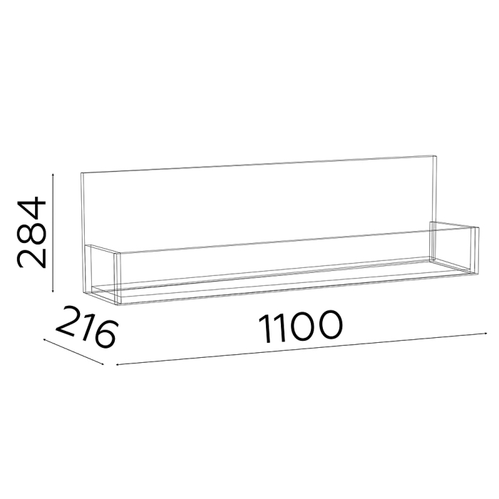Детские полки, Полка навесная Гринвич мод. 6, авелано, темно-серый