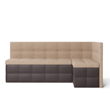 Диваны угловые кухонные, Диван кухонный угловой Домино выкатной, рогожка+экокожа