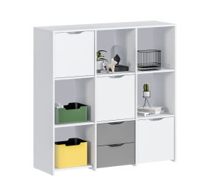 Стеллаж Mika / Мика СБ-3278 Белый/Белый,Серый