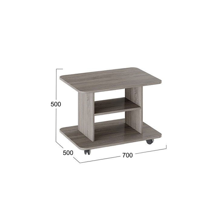 Журнальные столики на колесах, Стол журнальный тип 1, дуб сонома трюфель