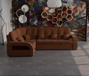 Модульный диван Майами-3,микровелюр,антивандальная и водостойкая ткань,венеция