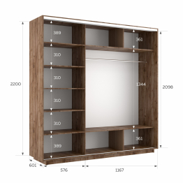 Шкаф-купе Экспресс 3-х дверный Фотопечать Квадрат Стекла 180х60х220