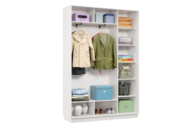 Шкаф-купе Премьер 11 (01РБ;01РБ) фасады ромб белый/двухдверный/Профиль чёрный муар