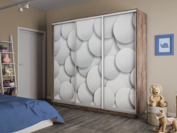 Шкаф-купе Экспресс 3-х дверный Фотопечать Шары Стекла 180х45х220