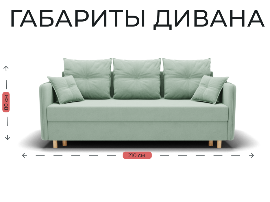 Диваны еврокнижки, Прямой диван Лотос,НПБ,еврокнижка,велюр