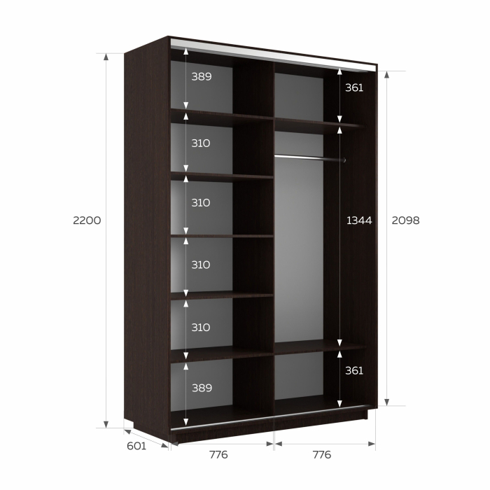 Шкафы-купе 2-х дверные, Шкаф-купе Экспресс 2-х дверный Фотопечать Калейдоскоп Стекла 160х60х220
