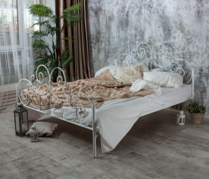 Кованая кровать Афина 1.4 с двумя спинками