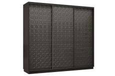 Шкафы-купе 3-х дверные, Шкаф-купе Премьер 59 (01РЧ;01РЧ;01РЧ) фасады ромб чёрный/трёхдверный/Профиль чёрный муар
