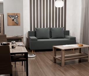 Прямой диван Инди,НПБ,еврокнижка,велюр