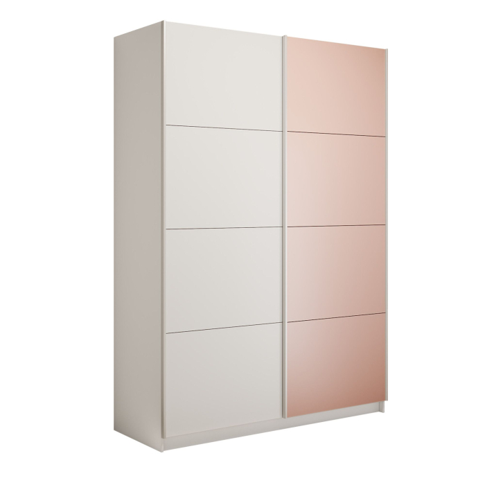 Шкафы-купе 2-х дверные, Шкаф-купе Прайм 2-х дверный ДСП/Стекло пудра/Доводчики 140х57х230