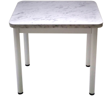 Обеденные столы, Стол ПРД 80*60/120 РШ (Мрамор каррара/белый)