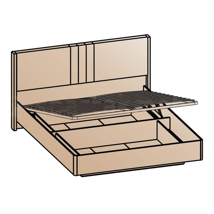 Кровати с мягким изголовьем, Кровать Лежер КРП-311-16-18, 1,8, бодега белая, ткань missoni 18