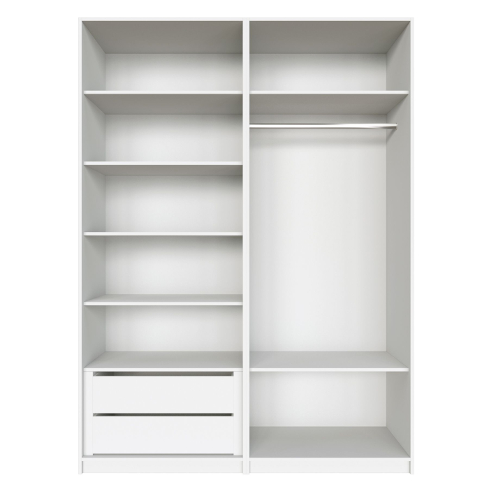 Шкафы распашные, Распашной шкаф Локер 800+800 (Гармошка с системой Push to Move/Правый) с полками и ящиками слева