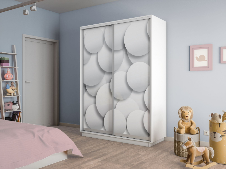 Шкафы-купе 2-х дверные, Шкаф-купе Экспресс 2-х дверный Фотопечать Шары Стекла 120х45х240