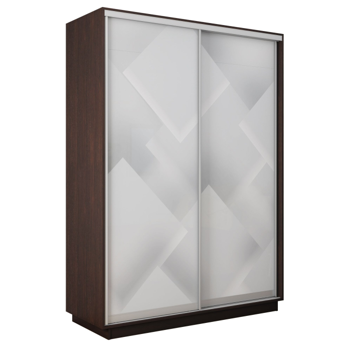 Шкафы-купе 2-х дверные, Шкаф-купе Экспресс 2-х дверный Фотопечать Квадрат Стекла 120х45х220