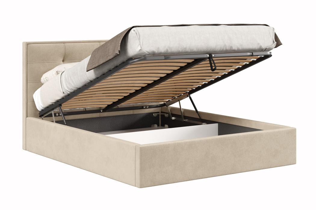 Мягкая кровать, Кровать Римини 1600 с подъёмным механизмом