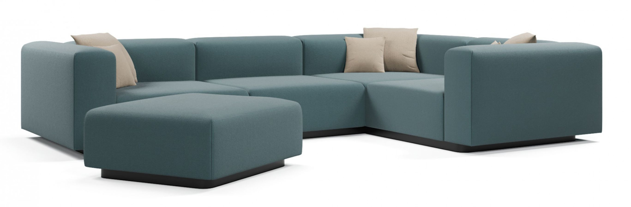 Диваны угловые в гостиную, Диван угловой модульный нераскладной Наполи 3, велюр