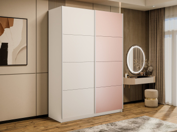 Шкаф-купе Прайм 2-х дверный ДСП/Стекло пудра/Доводчики 140х57х230