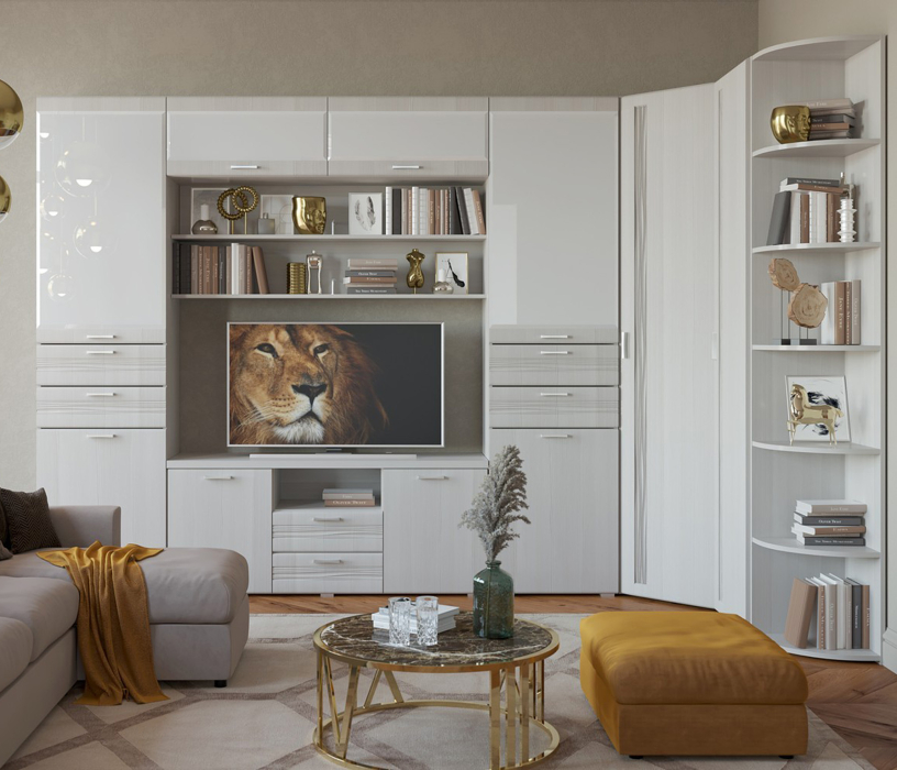 Настенные полки, Полка Лотос ПЛ-1901, бодега белая