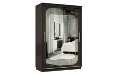 Шкафы-купе 2-х дверные, Шкаф-купе Премьер 10 двухдверный фасады Медиум, вставка графит