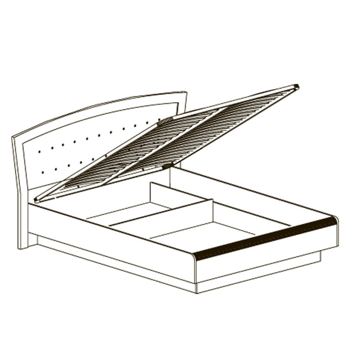 Кровати с мягким изголовьем, Кровать двойная 1600 Афины 368, с подъемным основанием, кремовый белый