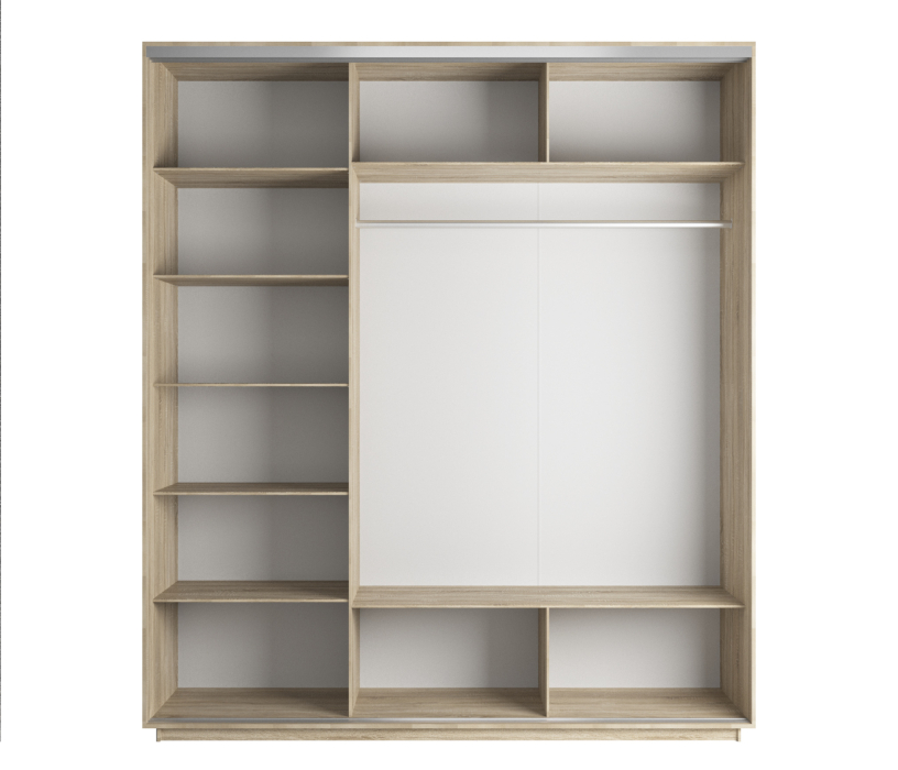 Шкафы-купе 3-х дверные, Шкаф Прайм трио ДСП 2300 x 2100 x 570