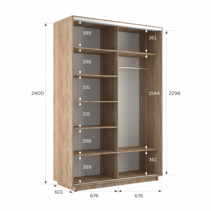 Шкафы-купе 2-х дверные, Шкаф-купе Экспресс 2-х дверный Фотопечать Квадрат Стекла 140х60х240