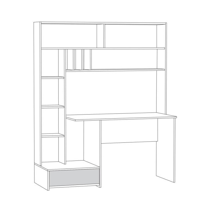 Прямые компьютерные столы, Стол письменный Лайт 03.243 Н, плэйн, сатин
