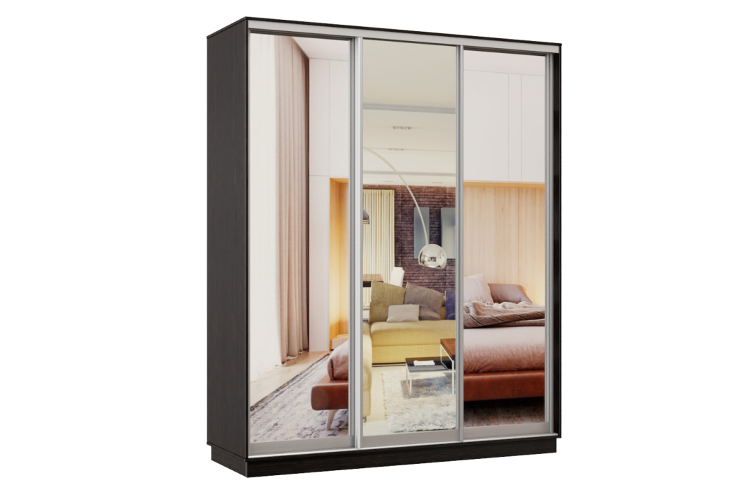 Шкафы-купе 3-х дверные, Шкаф-купе Премьер Лайт 21 (01;01;01) трехдверный