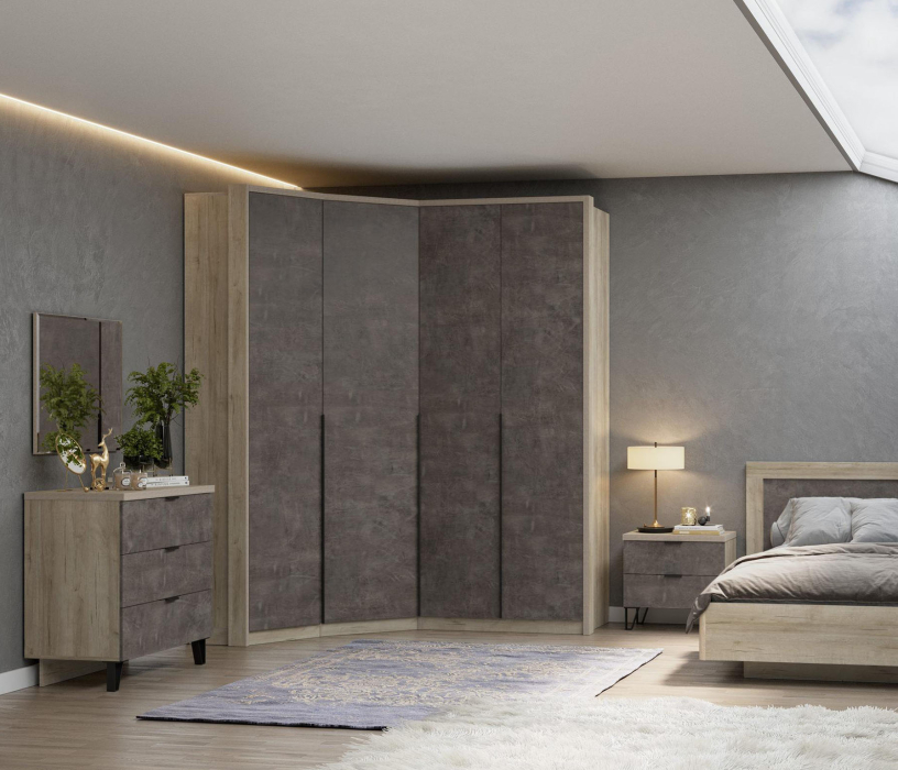 Комоды, Комод Анима КМ-3201, дуб серый, камень тёмный