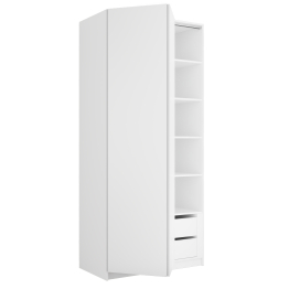 Шкаф складной Е1 Локер ("Гармошка" с системой Push to Move/Левый)101х52,5х220 см, с полками и модулем