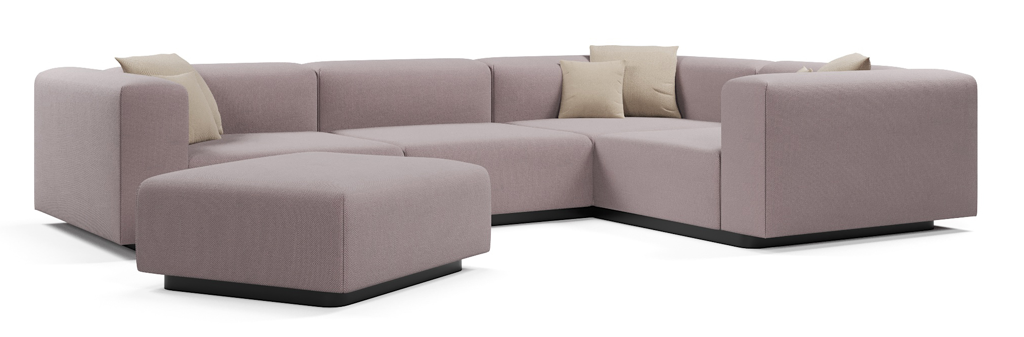 Диваны угловые в гостиную, Диван угловой модульный нераскладной Наполи 3, велюр