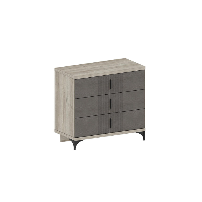 Комоды, Комод Шер КМ-2301, дуб серый, айронвуд серебро