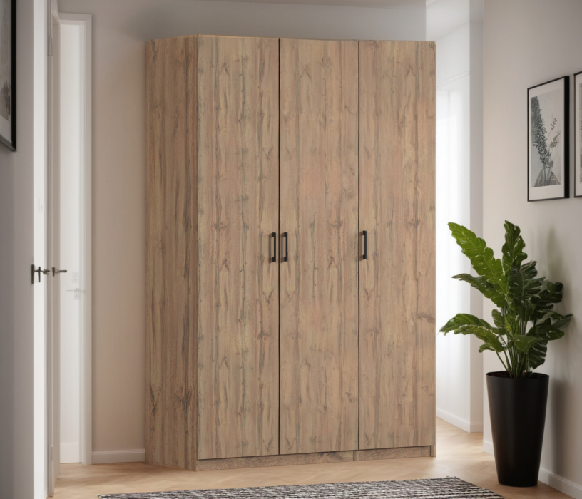 Для одежды, Шкаф трехдверный Макс 1500 мм, вариант №1 (ЛДСП, корпус дуб вотан)
