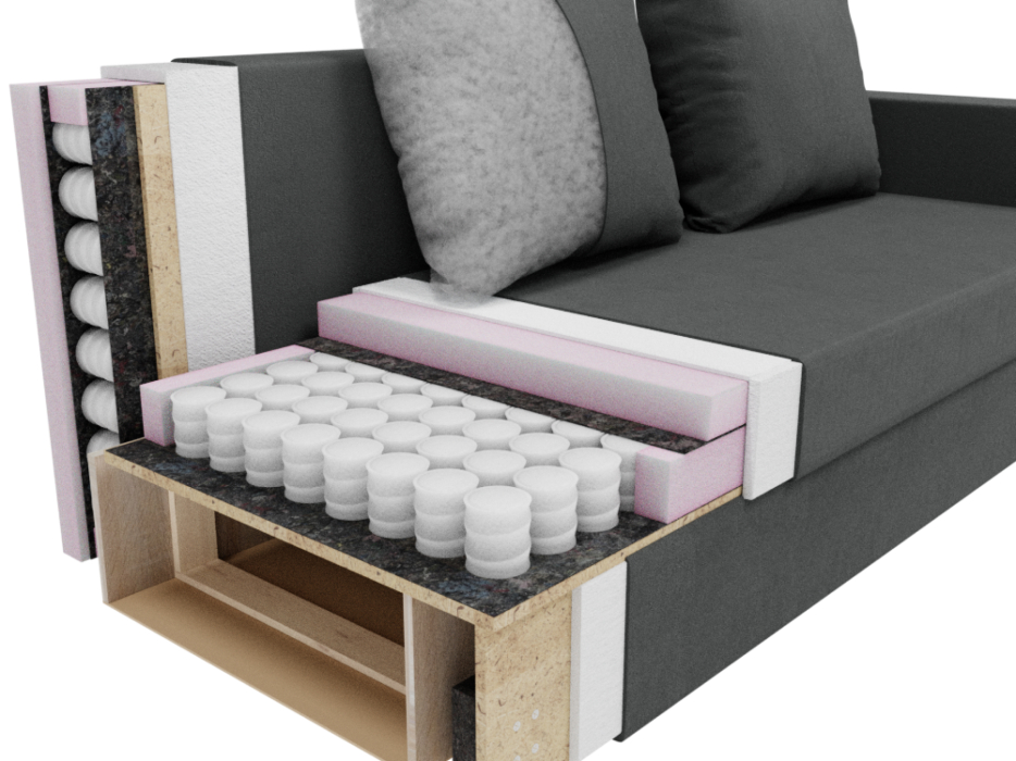 Диваны еврокнижки, Прямой диван Генри,НПБ,еврокнижка,велюр