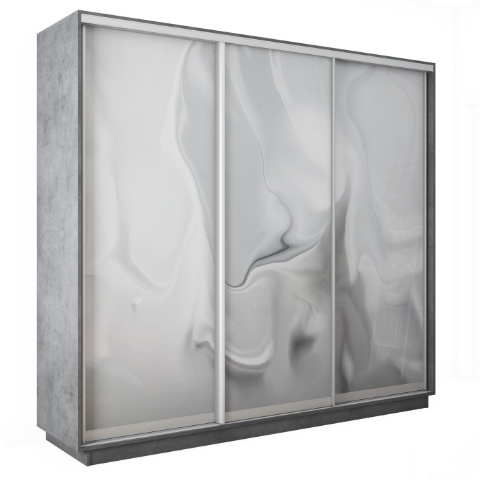 Шкафы-купе 3-х дверные, Шкаф-купе Экспресс 3-х дверный Фотопечать Шелк Стекла 180х45х240