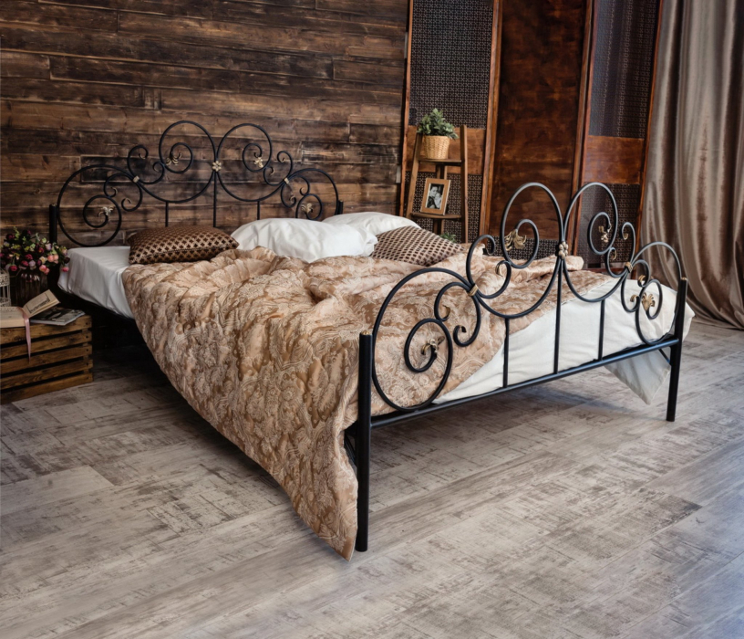 Кованые кровати, Кованая кровать Афина 1.6 с двумя спинками