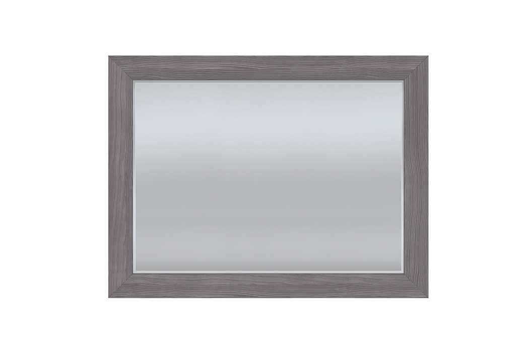 Зеркала в спальню, Зеркало над комодом Парма НЕО, лиственница темная, экокожа дила