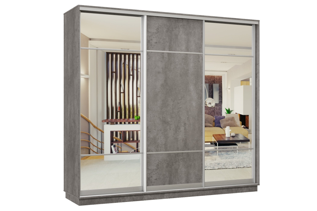 Шкафы-купе 3-х дверные, Шкаф-купе Премьер Лайт 57 (11;08;11) трехдверный