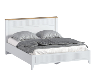 Кровать Монтана СБ-3550 Белый Альпийский,Дуб Гамильтон,МДФ Дуб Белый